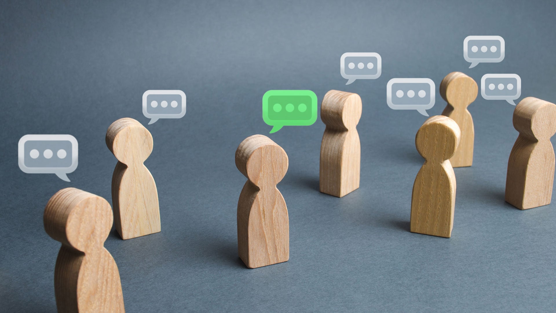 Wooden Blocks with Dialogue Boxes